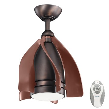 Kichler - Ventilador de techo LED regulable TERNA LED/10W/230V bronce/marrón + control remoto