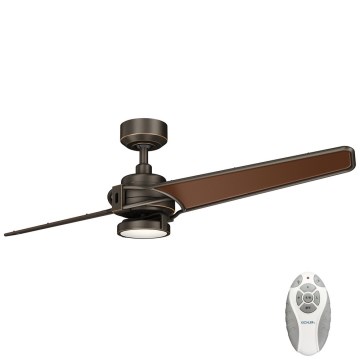Kichler - Ventilador de techo LED regulable XETY LED/10W/230V negro/marrón + control remoto