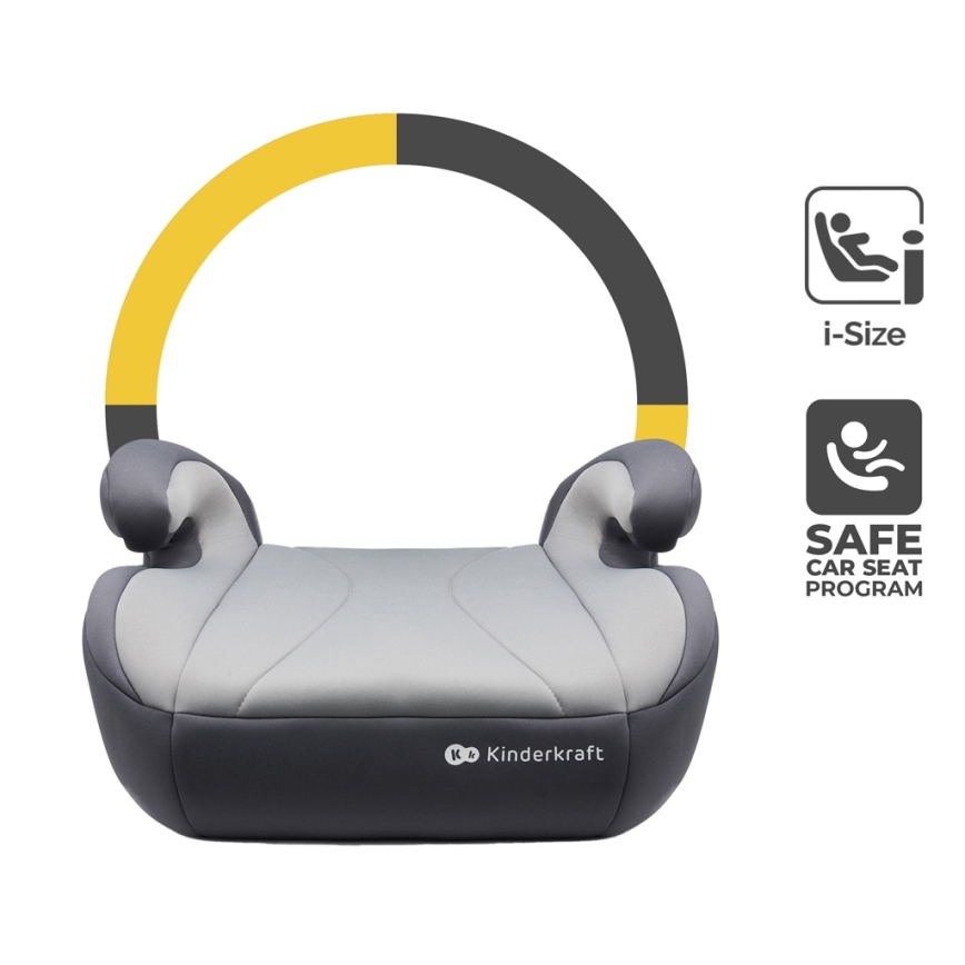 KINDERKRAFT - Asiento elevador para coche I-BOOST i-Tamaño 135-150 cm gris
