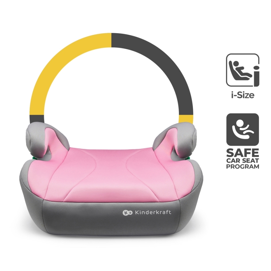 KINDERKRAFT - Asiento elevador para coche I-BOOST i-Tamaño 135-150 cm rosa