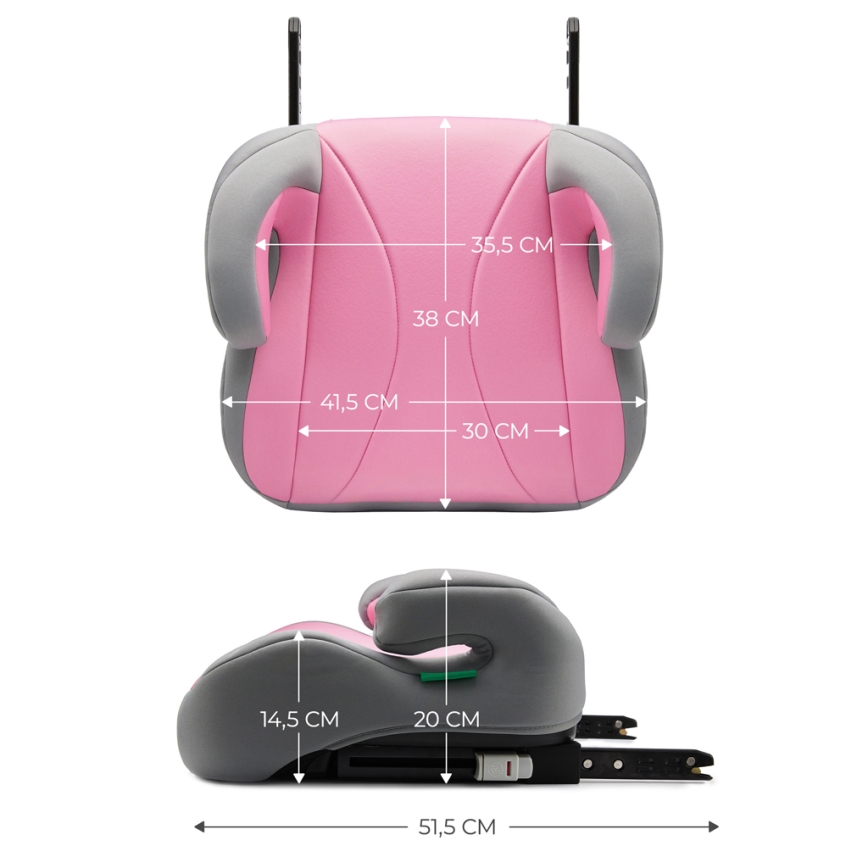KINDERKRAFT - Asiento elevador para coche I-BOOST i-Tamaño 135-150 cm rosa