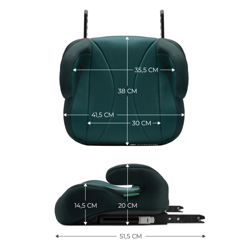KINDERKRAFT - Asiento elevador para coche I-BOOST i-Tamaño 135-150 cm verde