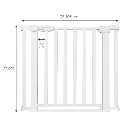 KINDERKRAFT - Barrera de seguridad LOCK&GO 75-103 cm blanco