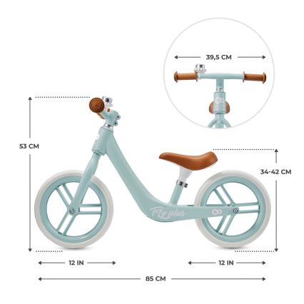 KINDERKRAFT - Bicicleta de empuje FLY PLUS Baby azul
