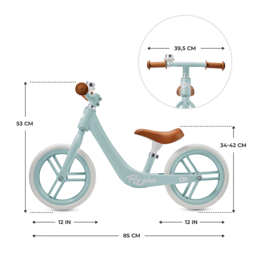 KINDERKRAFT - Bicicleta de empuje FLY PLUS Baby azul