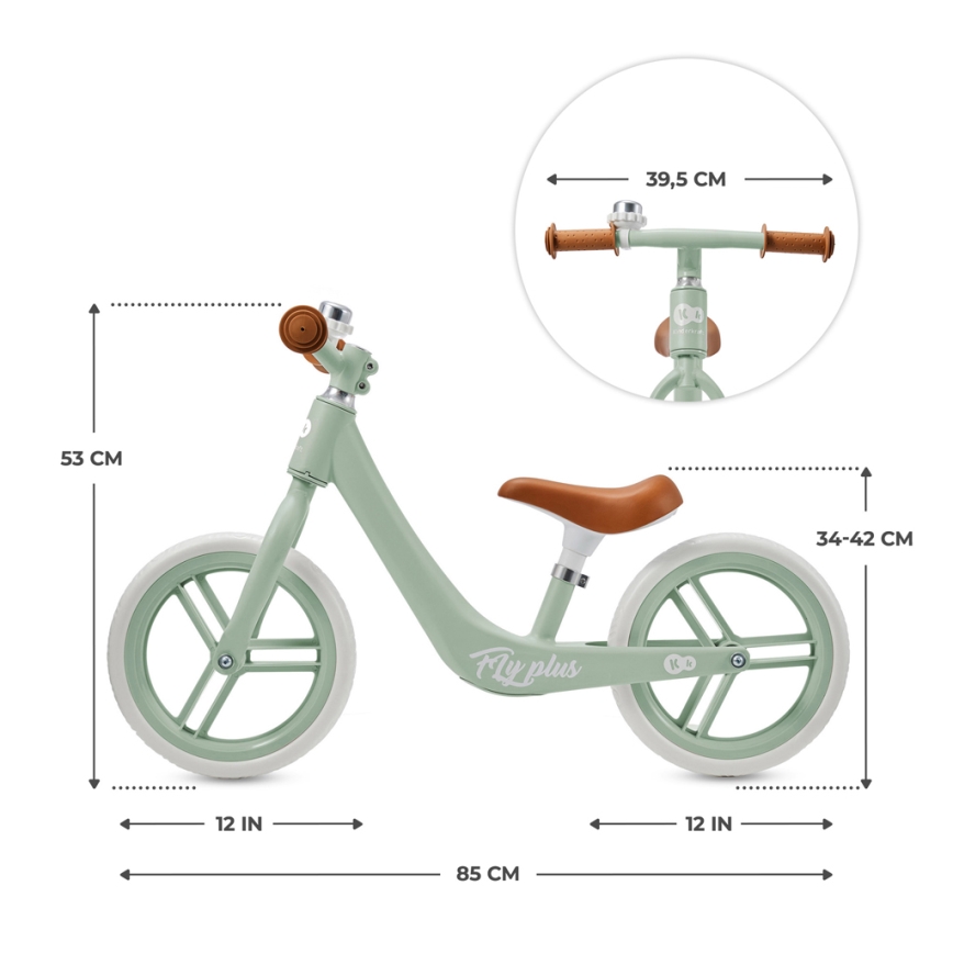 KINDERKRAFT - Bicicleta de empuje FLY PLUS Fresh menta