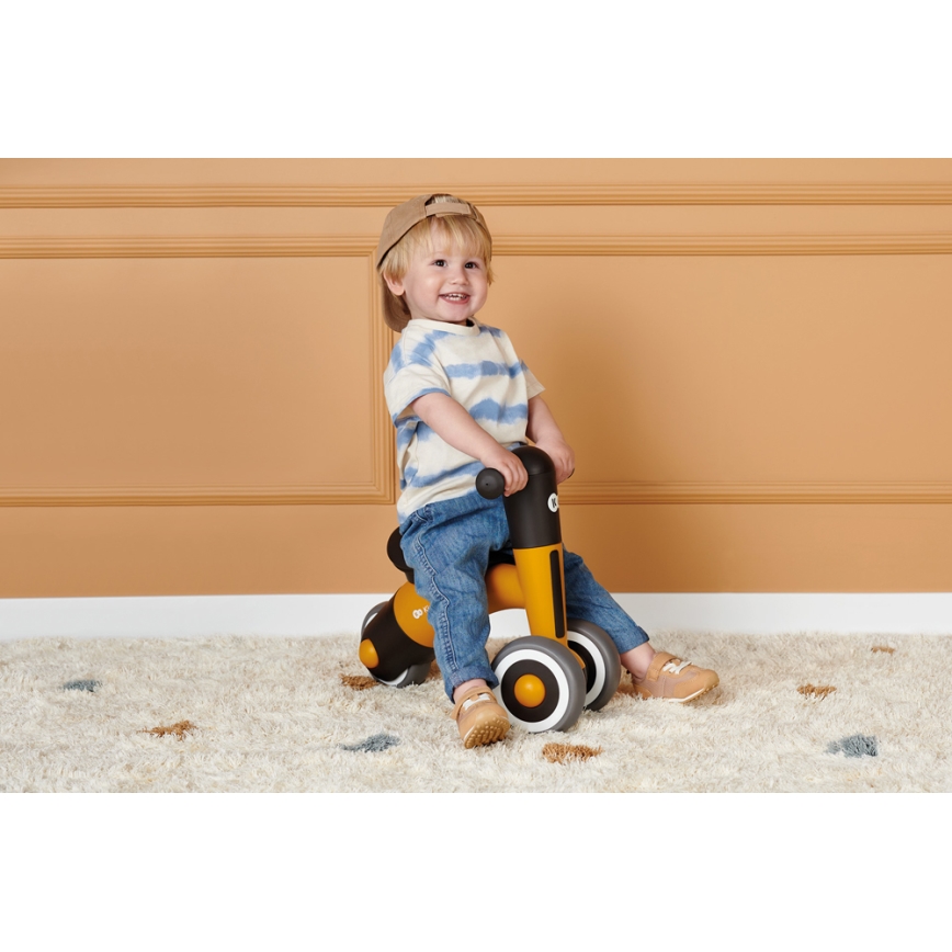 KINDERKRAFT - Bicicleta de empuje MINIBI Premium naranja/gris