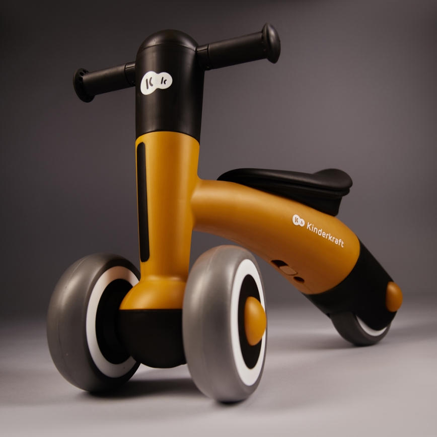 KINDERKRAFT - Bicicleta de empuje MINIBI Premium naranja/gris