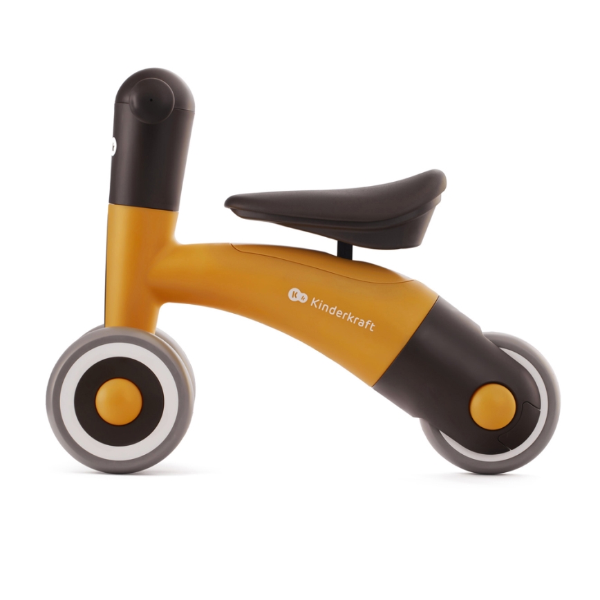 KINDERKRAFT - Bicicleta de empuje MINIBI Premium naranja/gris