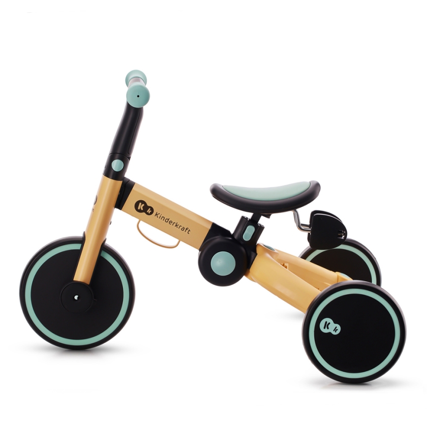 KINDERKRAFT - Bicicleta de empuje para niños 3en1 4TRIKE amarillo/menta