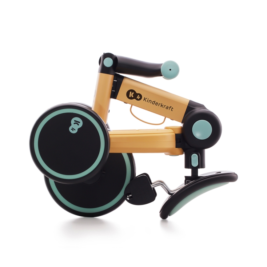 KINDERKRAFT - Bicicleta de empuje para niños 3en1 4TRIKE amarillo/menta