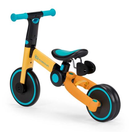 KINDERKRAFT - Bicicleta de empuje para niños 3en1 4TRIKE amarillo/turquesa