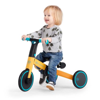 KINDERKRAFT - Bicicleta de empuje para niños 3en1 4TRIKE amarillo/turquesa