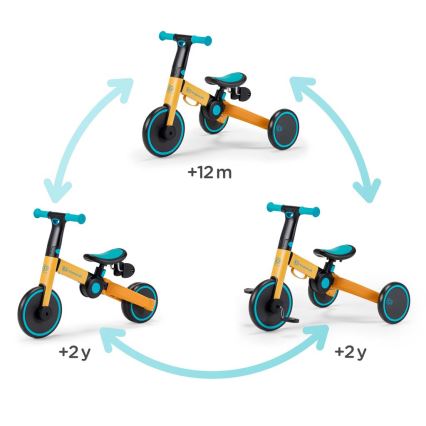 KINDERKRAFT - Bicicleta de empuje para niños 3en1 4TRIKE amarillo/turquesa