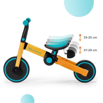 KINDERKRAFT - Bicicleta de empuje para niños 3en1 4TRIKE amarillo/turquesa