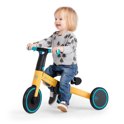 KINDERKRAFT - Bicicleta de empuje para niños 3en1 4TRIKE amarillo/turquesa