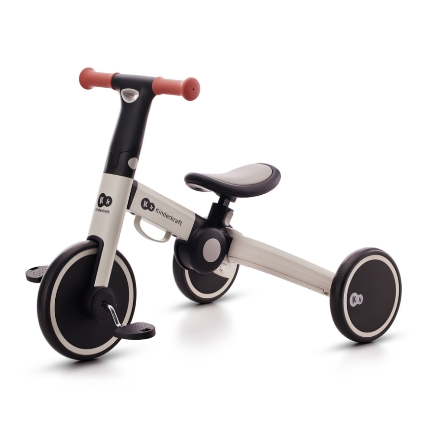 KINDERKRAFT - Bicicleta de empuje para niños 3en1 4TRIKE gris