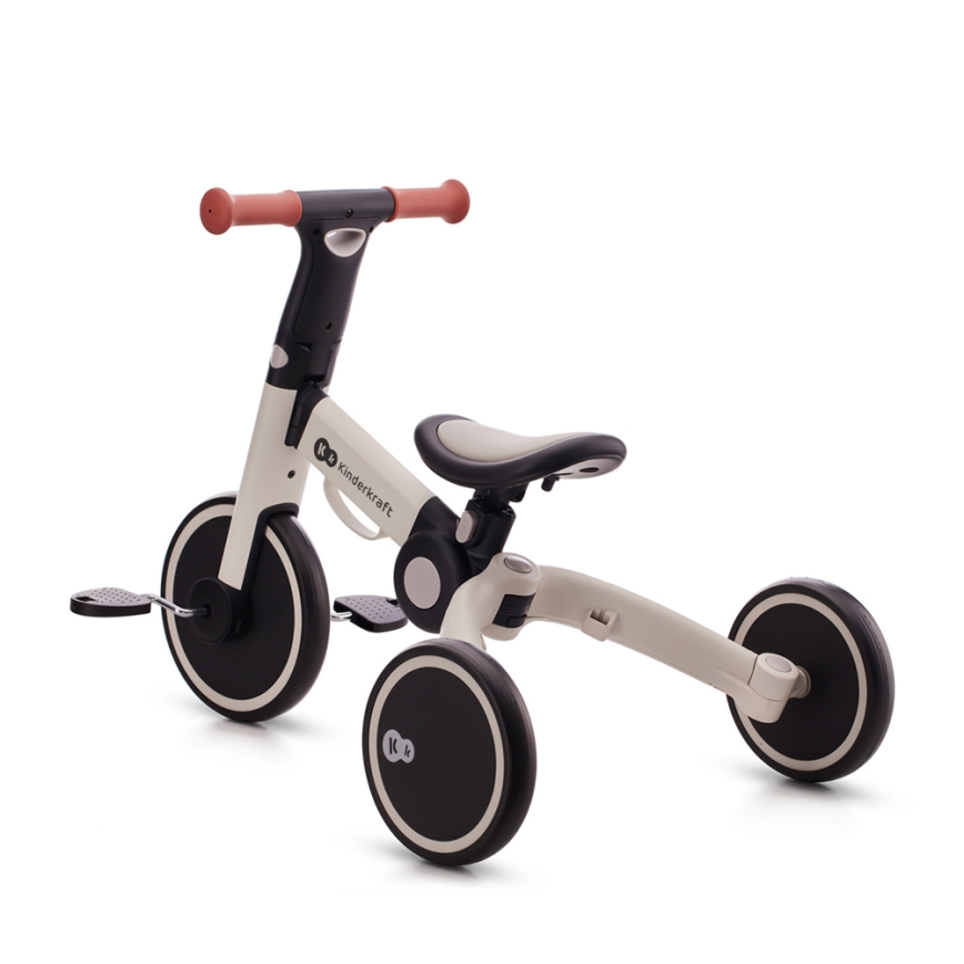 KINDERKRAFT - Bicicleta de empuje para niños 3en1 4TRIKE gris