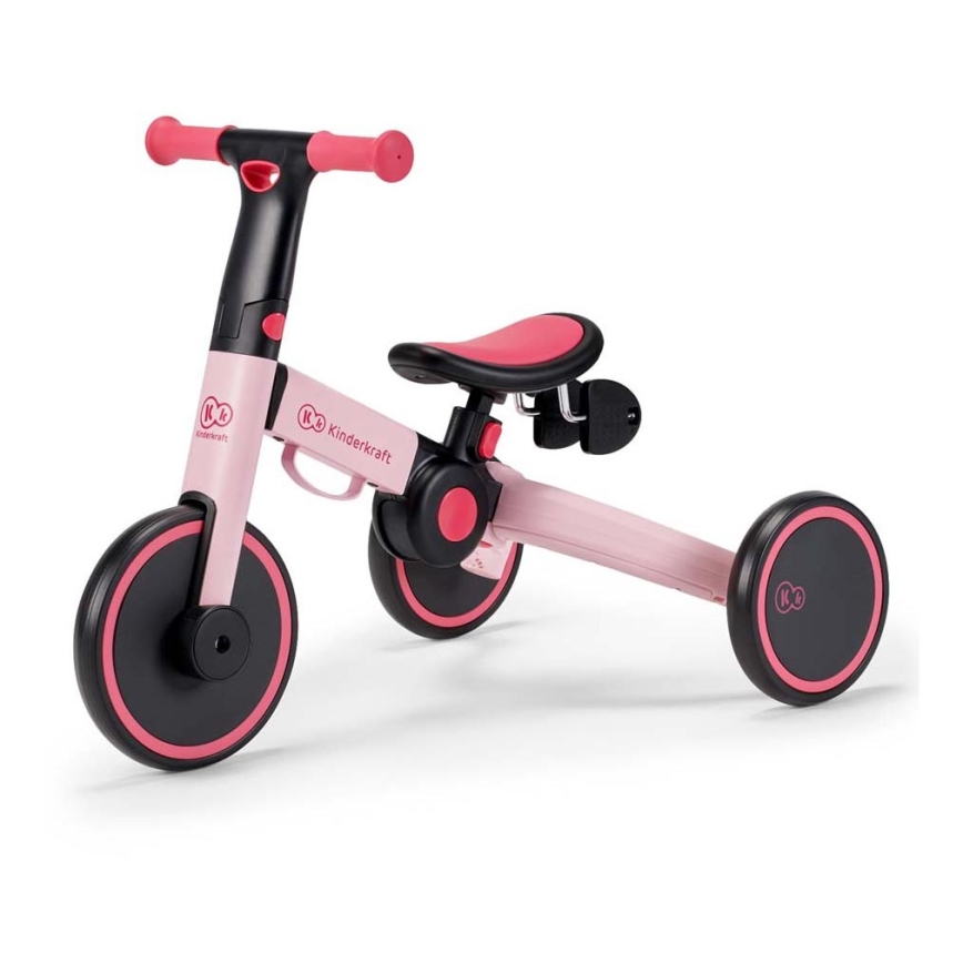 KINDERKRAFT - Bicicleta de empuje para niños 3en1 4TRIKE rosa