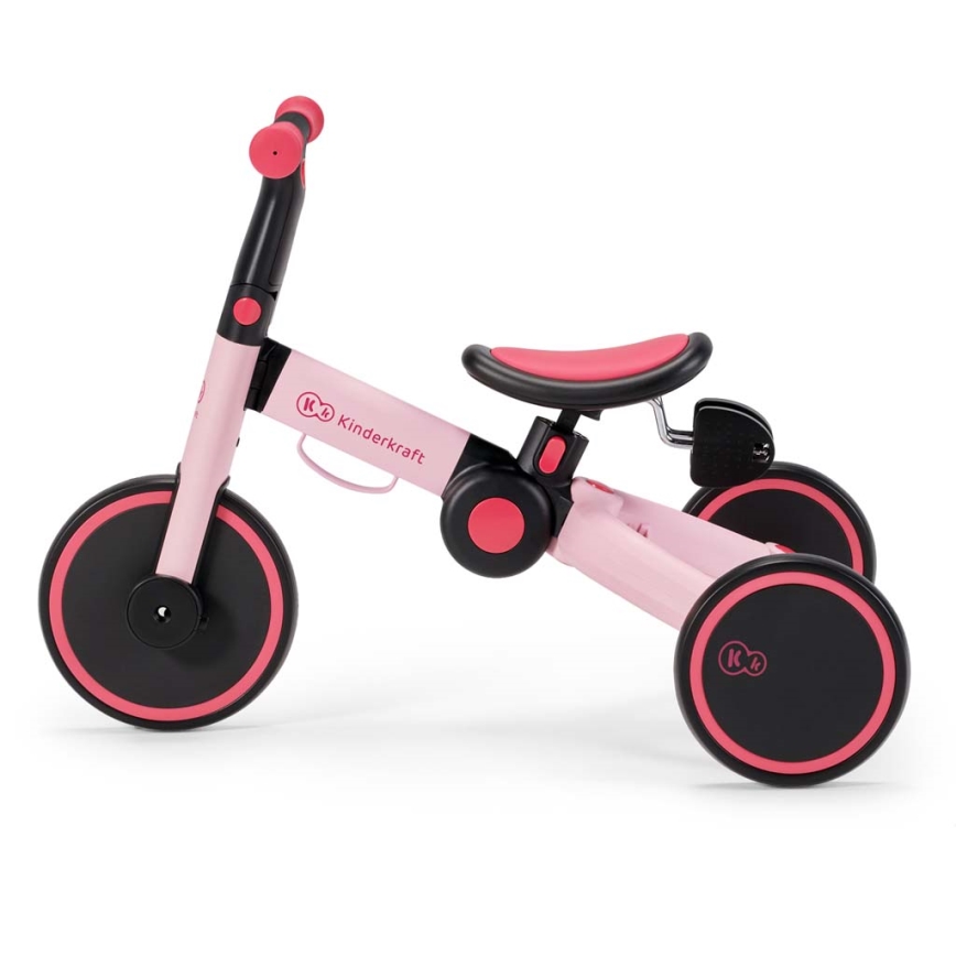 KINDERKRAFT - Bicicleta de empuje para niños 3en1 4TRIKE rosa