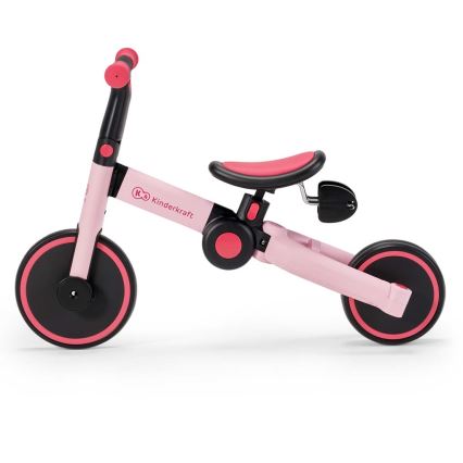 KINDERKRAFT - Bicicleta de empuje para niños 3en1 4TRIKE rosa