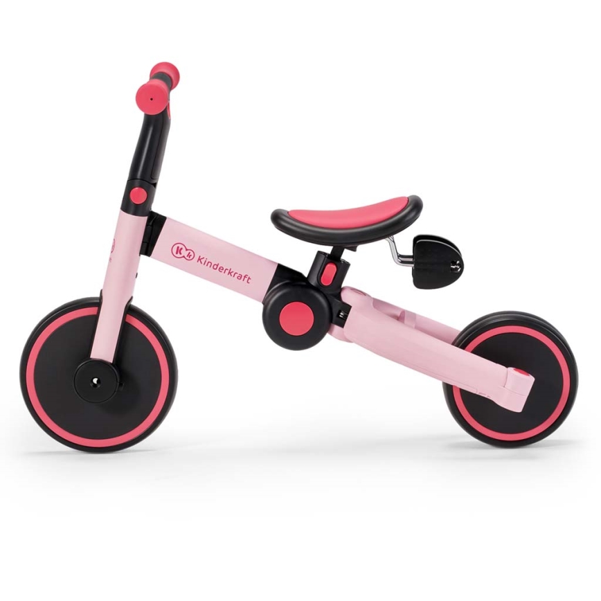 KINDERKRAFT - Bicicleta de empuje para niños 3en1 4TRIKE rosa