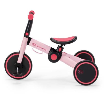 KINDERKRAFT - Bicicleta de empuje para niños 3en1 4TRIKE rosa