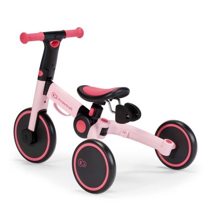 KINDERKRAFT - Bicicleta de empuje para niños 3en1 4TRIKE rosa