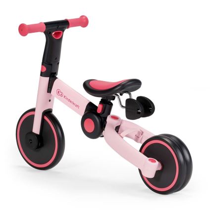 KINDERKRAFT - Bicicleta de empuje para niños 3en1 4TRIKE rosa