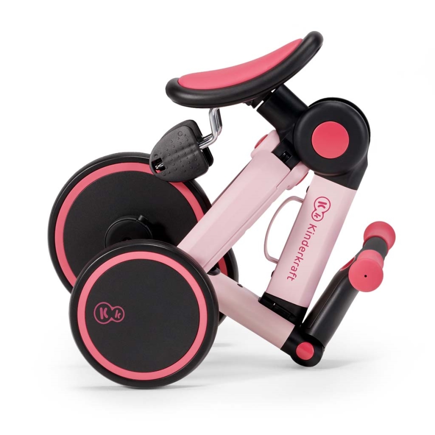 KINDERKRAFT - Bicicleta de empuje para niños 3en1 4TRIKE rosa