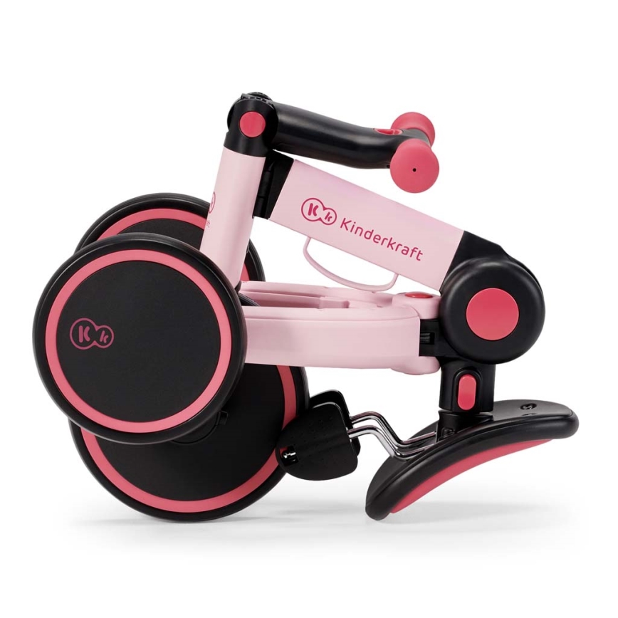 KINDERKRAFT - Bicicleta de empuje para niños 3en1 4TRIKE rosa