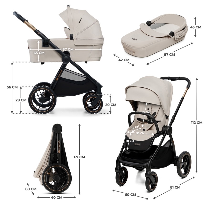 KINDERKRAFT - Cochecito combinado 2en1 NEA 2 beige