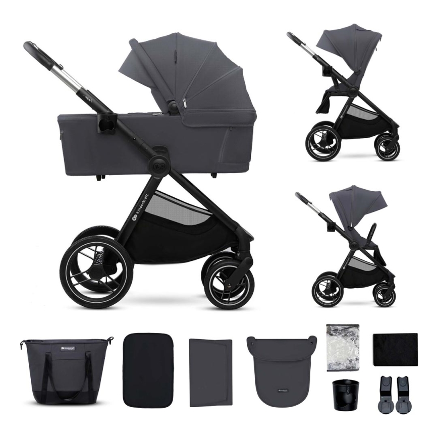 KINDERKRAFT - Cochecito combinado 2en1 NEA 2 gris oscuro