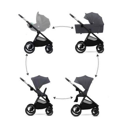 KINDERKRAFT - Cochecito combinado 2en1 NEA 2 gris oscuro