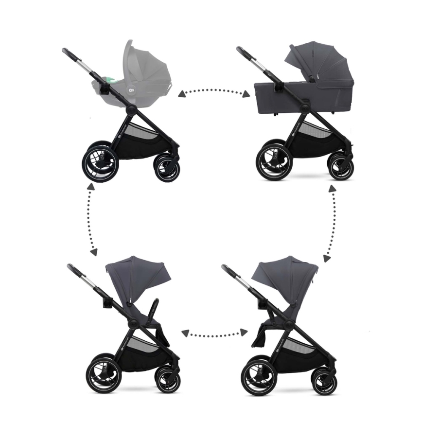 KINDERKRAFT - Cochecito combinado 2en1 NEA 2 gris oscuro