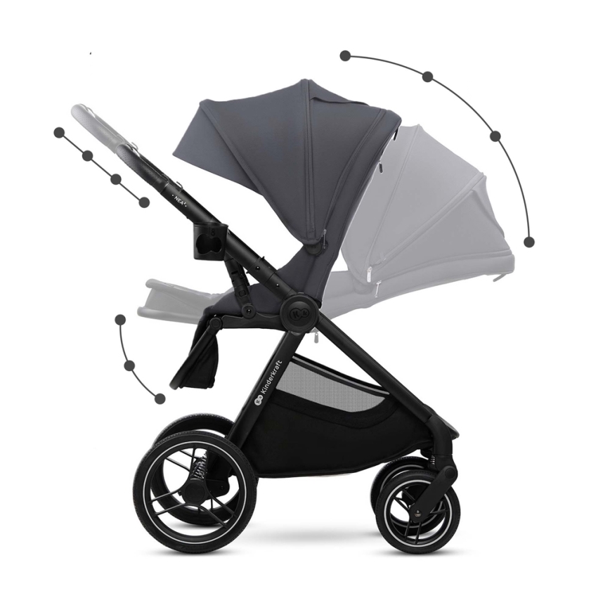 KINDERKRAFT - Cochecito combinado 2en1 NEA 2 gris oscuro