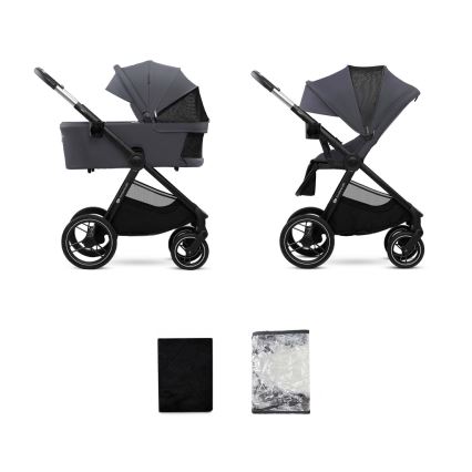 KINDERKRAFT - Cochecito combinado 2en1 NEA 2 gris oscuro