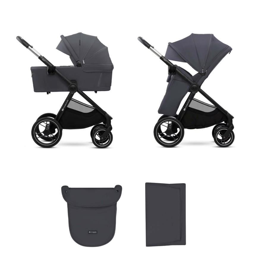 KINDERKRAFT - Cochecito combinado 2en1 NEA 2 gris oscuro