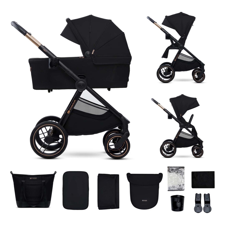 KINDERKRAFT - Cochecito combinado 2en1 NEA 2 Midnight negro