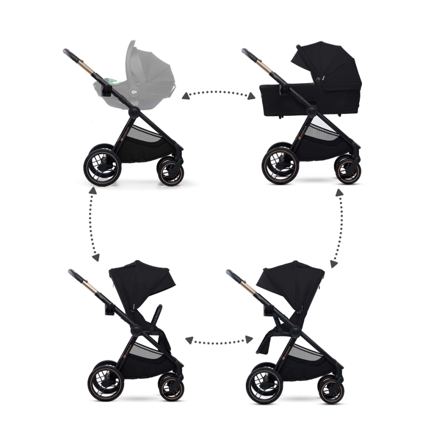 KINDERKRAFT - Cochecito combinado 2en1 NEA 2 Midnight negro