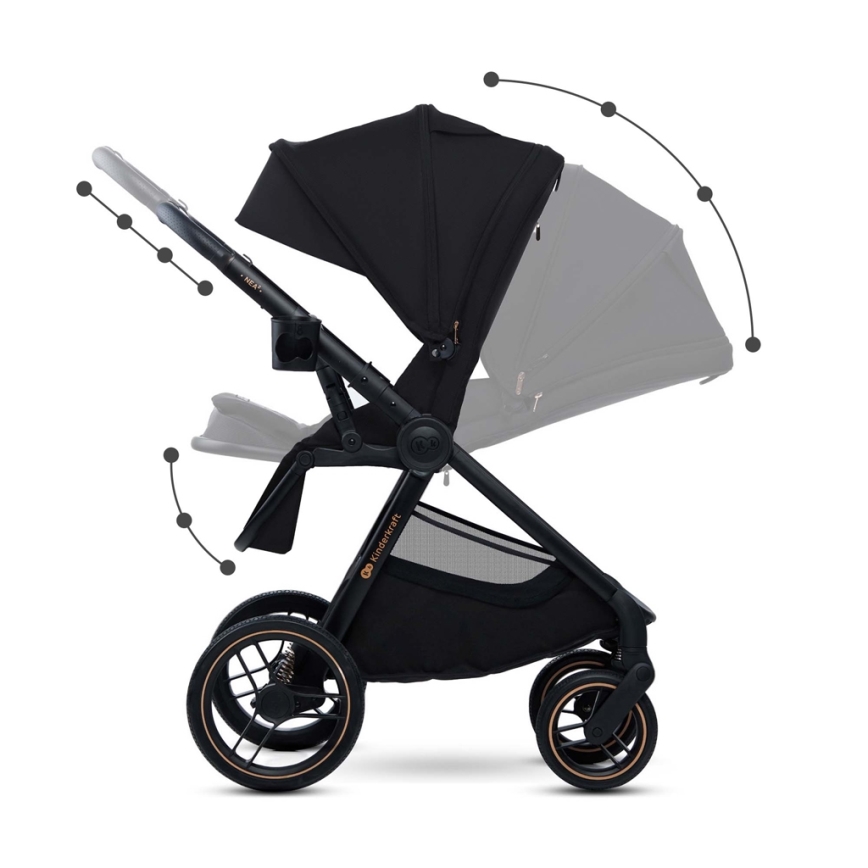 KINDERKRAFT - Cochecito combinado 2en1 NEA 2 Midnight negro