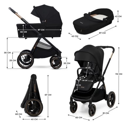 KINDERKRAFT - Cochecito combinado 2en1 NEA 2 Midnight negro