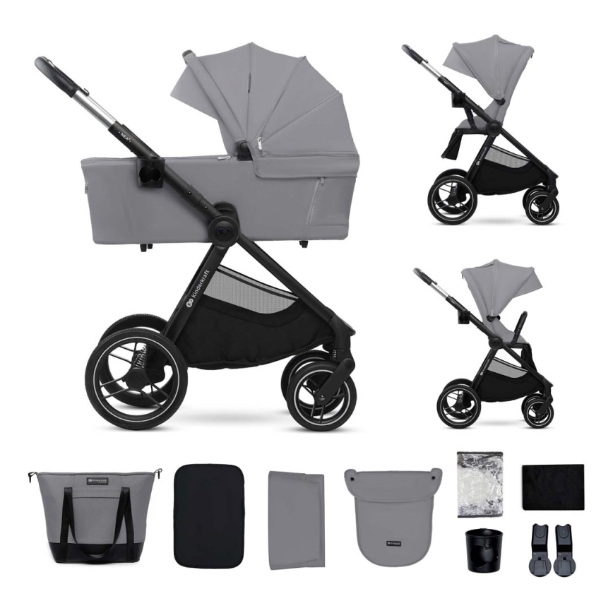 KINDERKRAFT - Cochecito combinado 2en1 NEA 2 Platinum gris