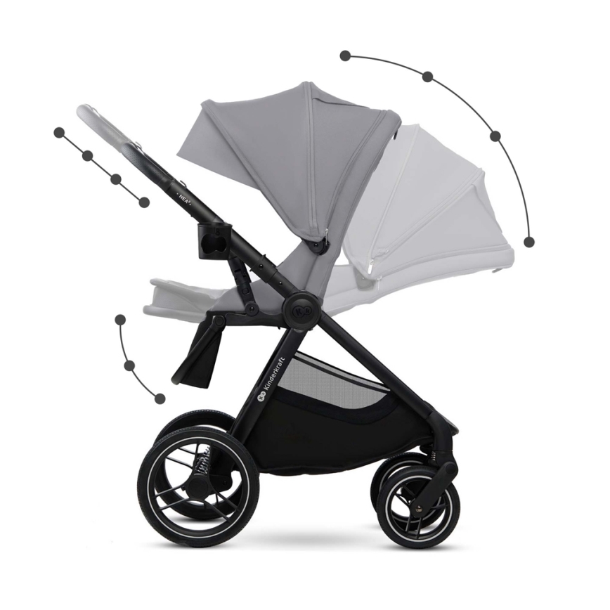 KINDERKRAFT - Cochecito combinado 2en1 NEA 2 Platinum gris