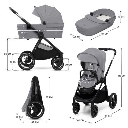 KINDERKRAFT - Cochecito combinado 2en1 NEA 2 Platinum gris