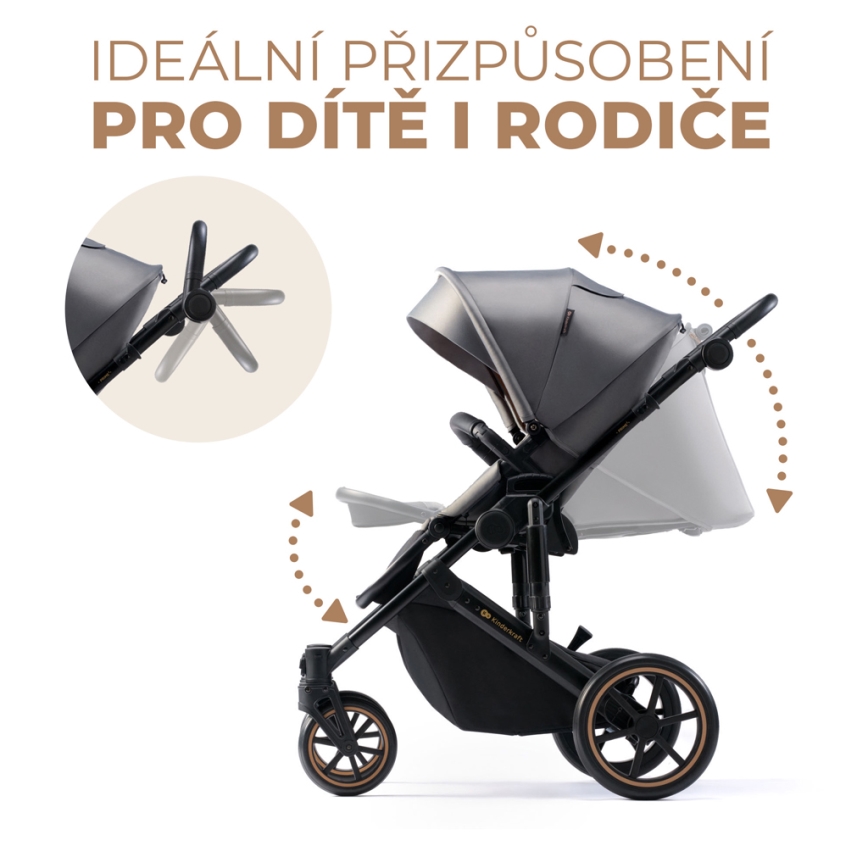 KINDERKRAFT - Cochecito combinado 2en1 PRIME 2 gris