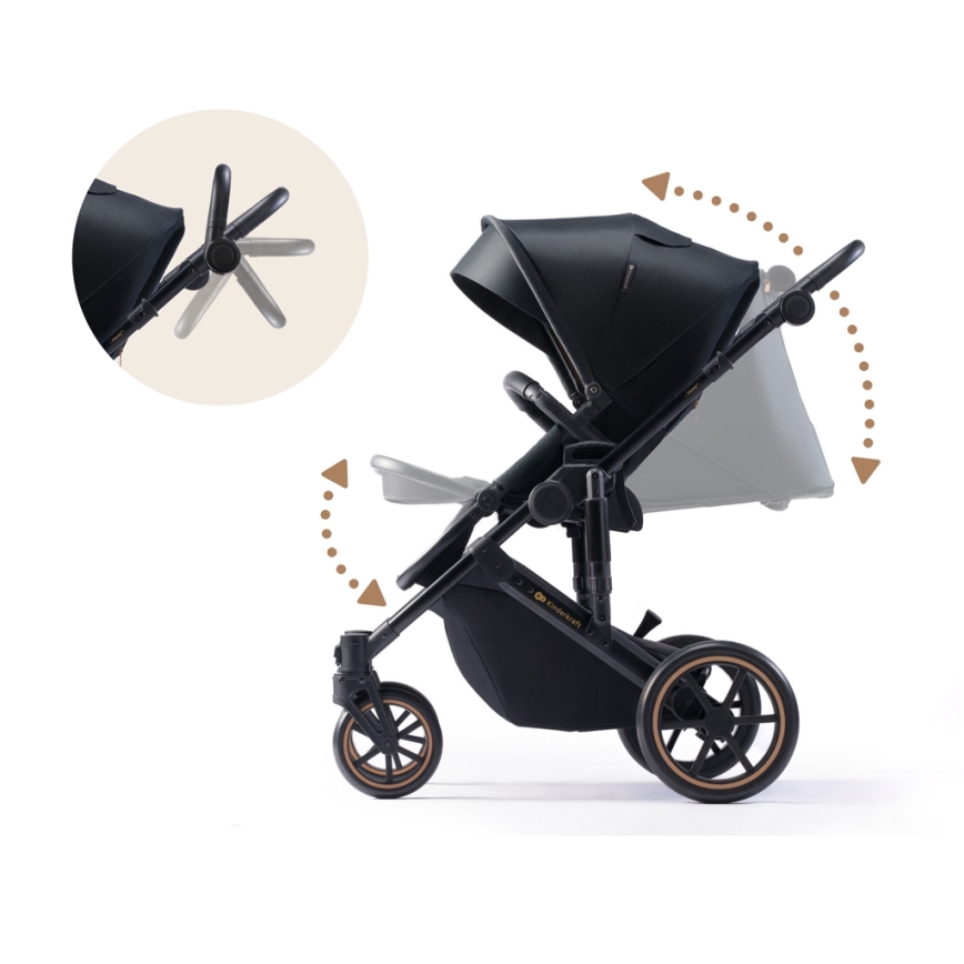 KINDERKRAFT - Cochecito combinado 2en1 PRIME 2 negro