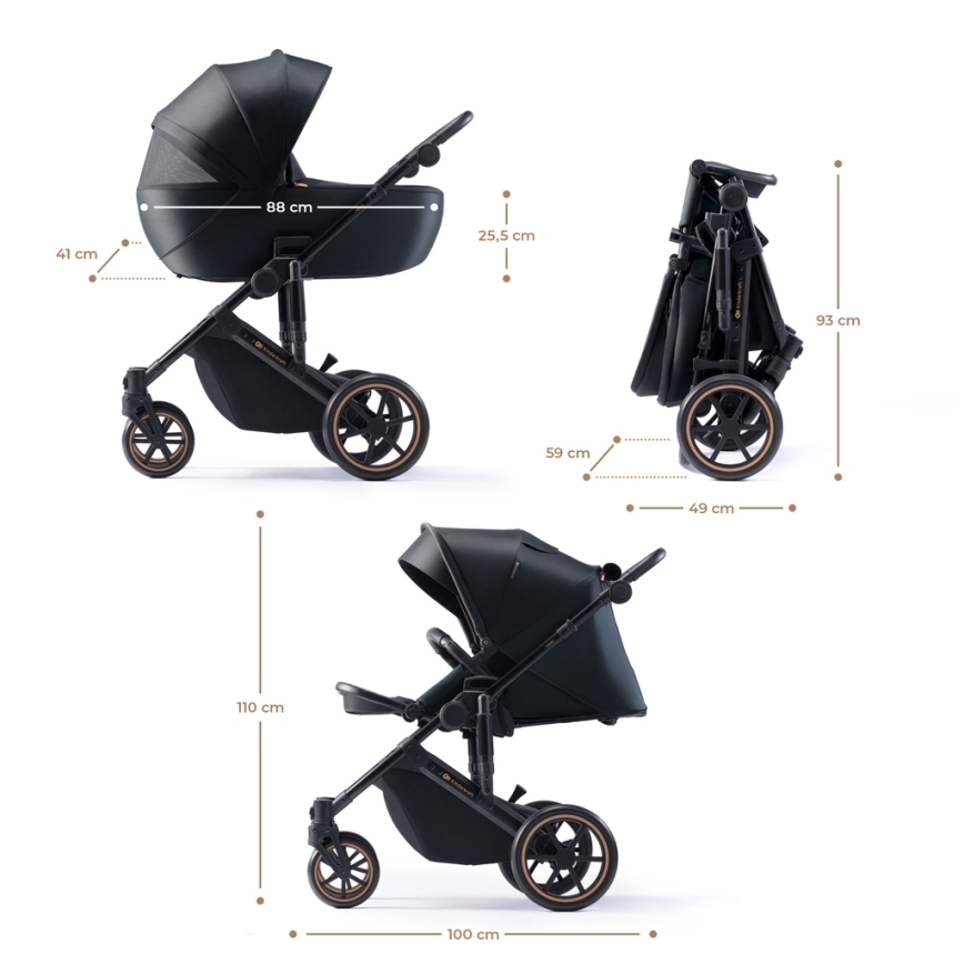 KINDERKRAFT - Cochecito combinado 2en1 PRIME 2 negro