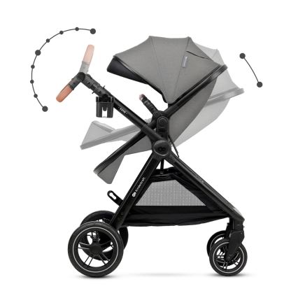 KINDERKRAFT - Cochecito combinado 3en1 ESME Moonlight gris + silla de coche MINK PRO