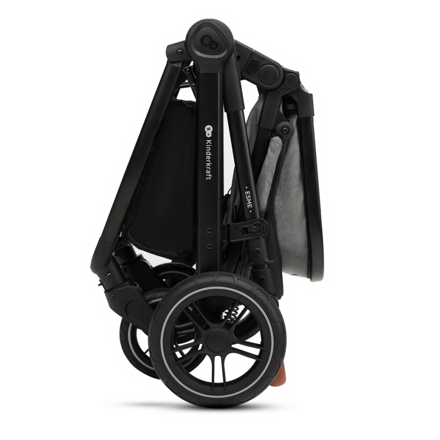 KINDERKRAFT - Cochecito combinado 3en1 ESME Moonlight gris + silla de coche MINK PRO